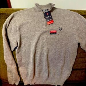Brand new chaps mock turtle zip up sweater size large